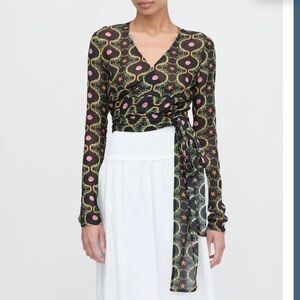 Hill House Home Aviva Black Cisco Trellis Wrap Top